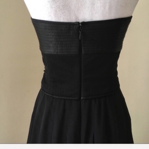 BCBG Black Strapless Corset Silk Chiffon Hi-Low Dress 4 - Picture 8 of 8